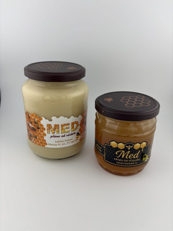 pastovany-med-1kg-a-0-5kg-vysocinamed Dvě sklenice pastovaného medu VysočinaMed.cz – 1 kg a 0,5 kg